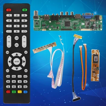 

V53 LCD TV Controller Driver Board PC/VGA/HDMI/USB Interface + 7 Key Board Kit