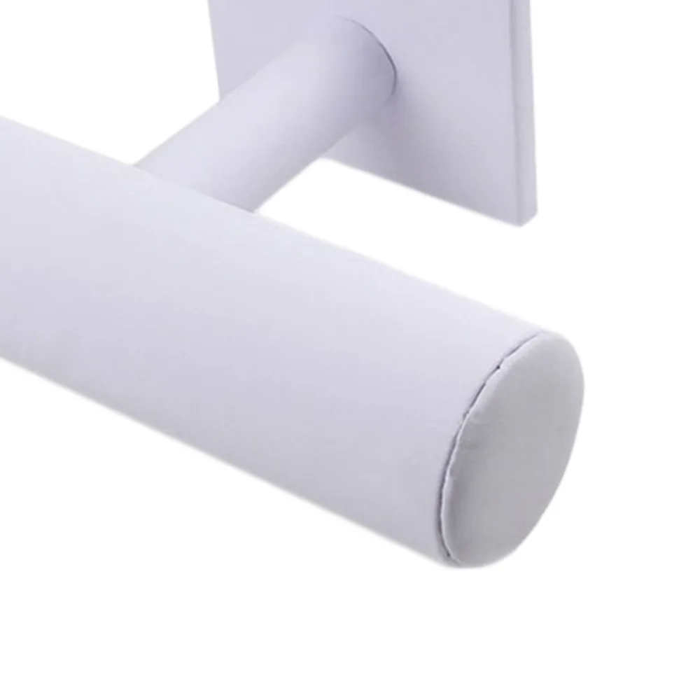 1pc Velvet T-Bar Jewelry Rack Bracelet Watch Necklace Stand Organizer Holder Display White Jewelry Packaging