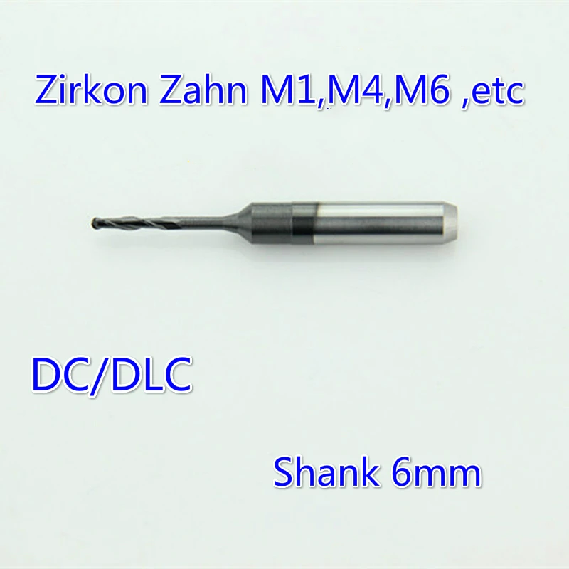 

1Pcs DC DLC Coating 6mm Shank ZirkonZahn Milling Bur Dental Cutter Drill Tools Milling Zirconia Materials
