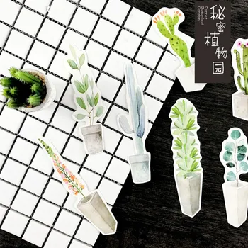 

30pcs/box Creative Green plants potted paper bookmarks book holder children stationery office school supplie papelaria kids gift