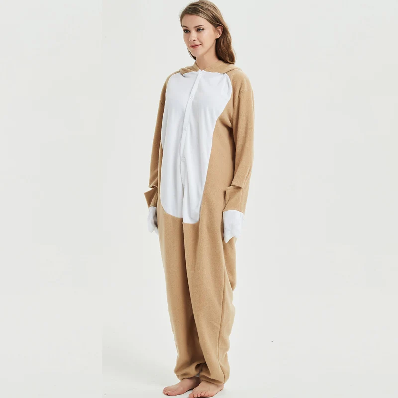 Loose Cartoon Character Sloth Onesies Adult Pajamas Polar Fleece Kigurumi For Halloween Onepiece Winter Jumpsuit Pijama Cosplay (2)