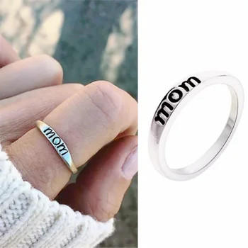 

HUITAN Nice Rings With Letter "MOM"/"DAD" Father/Mother's Day Gift Warm Birthday Gift For mom/dad Jewelry wholesale lots bulk