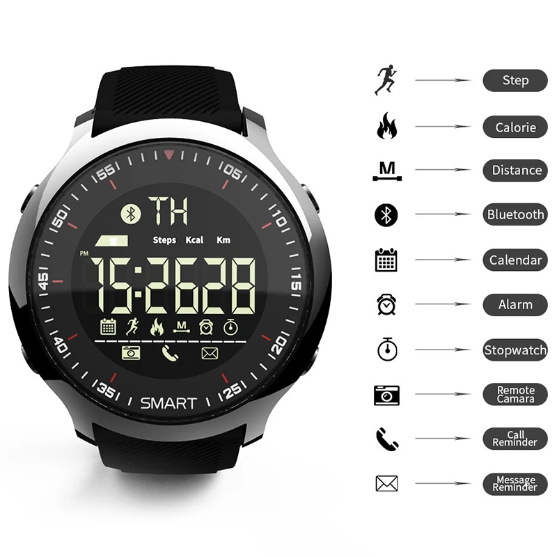 

2019 Smart Watch Sport Waterproof pedometers Message Reminder Bluetooth Outdoor swimming men smartwatch for ios Android phone