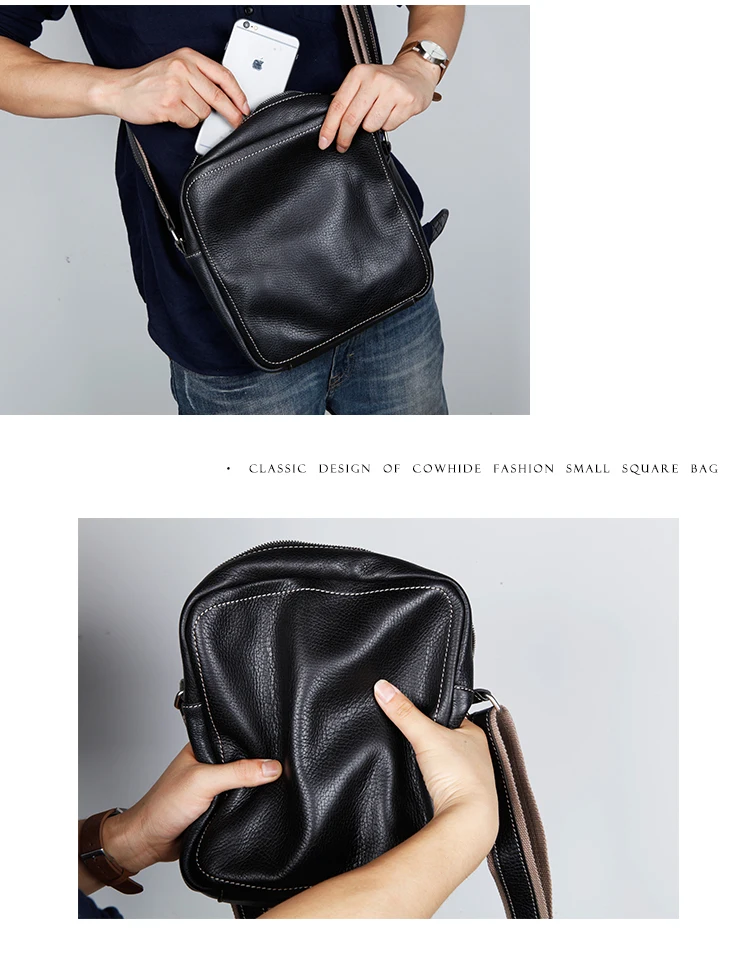 LANSPACE мужская кожаная сумка ручной работы модные повседневные мужские сумки-мессенджеры