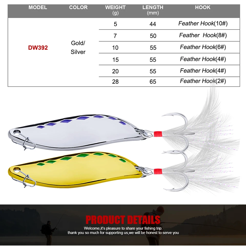 1 шт. Высокое качество Ложка приманка 4,4 см-6,5 см рыболовная приманка Золотой/Серебряный цвет Рыболовная Приманка 5 г-28 г с 2#-10# крючками рыболовные снасти