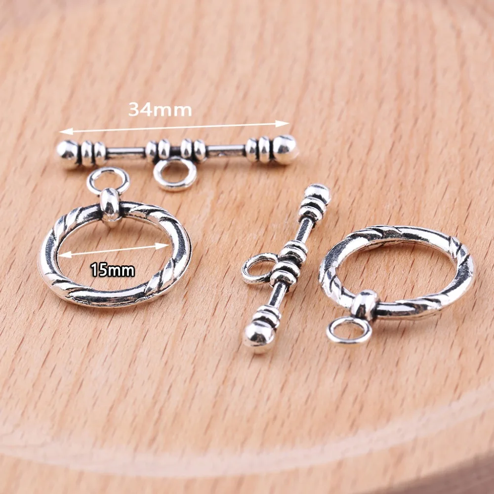 Onwear 10 комплектов из серебристого металла под старину тумблер застежки для