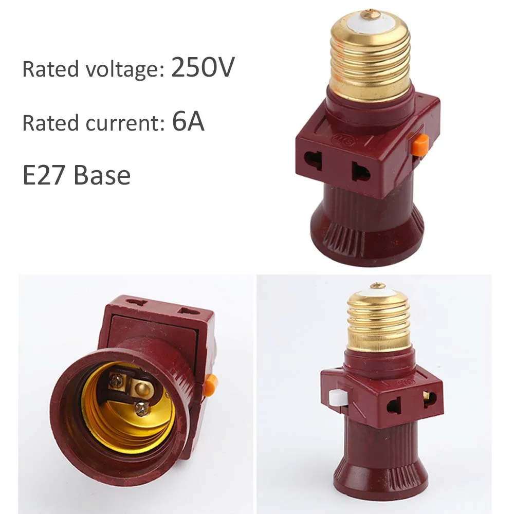 1 шт. Универсальный патрон с двумя штекерами E27/B22 с переключателем для конвертации винтовой патрон для лампы 250 В 6A поддержка 600-700 Вт