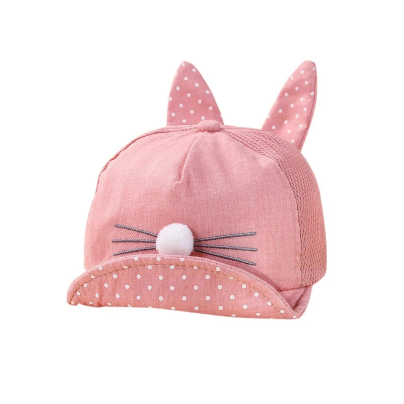 

Summer Cute Newborn Toddler Girl Boy Rabbit Ear Cat Baby Hat Kids Cat Caps Snapback Dots Cap