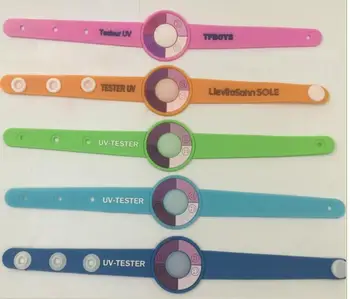 

WholeSale 1000pcs/lot Custom Logo Wrist Straps Silicone Bracelets Gel UV Tester Changeable color Customized color