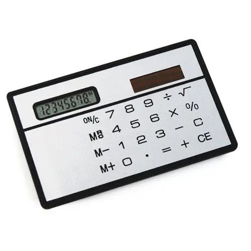 

YOC Hot Convenient Solar Power Credit Card Sized Pocket Calculator Travel New UK Sale