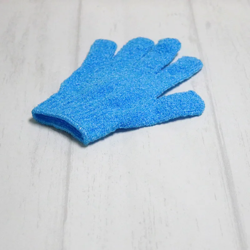 4 шт щетка для тела губка для ванны обезжиривающая моющаяся нейлоновые перчатки для ванной сзади трет пятью пальцами спа рукавицы для душа - Цвет: Синий
