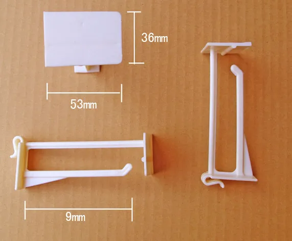 Ценовая этикетка продвижение пластиковый крюк для подвешивания впрыска, пригодный для специальной толстой 2 мм бумажной задней панели