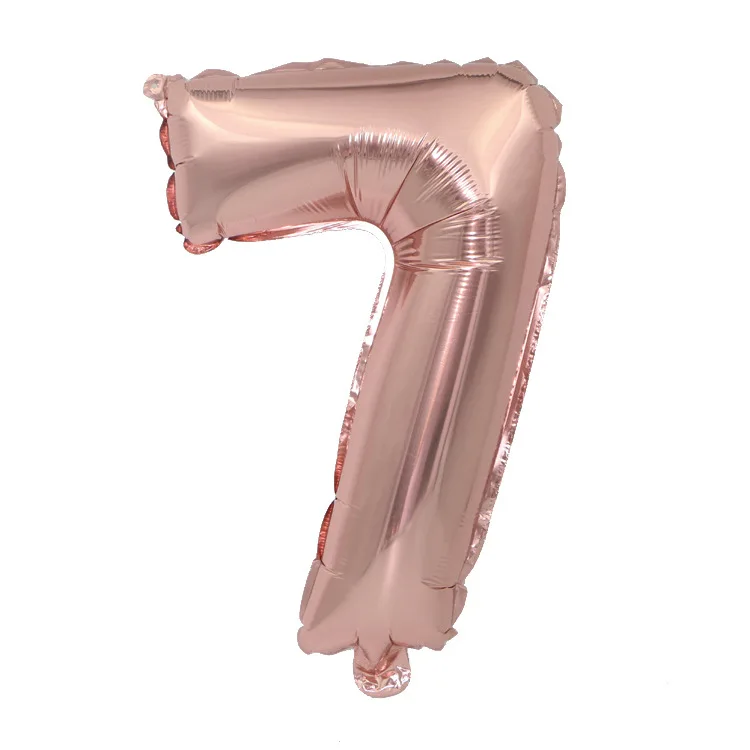 rose gold 7 32 дюйма 0-9 Большие Гелиевые цифровые воздушные шары из фольги серебристого, золотого, розового цвета, детские игрушки для вечеринки на день рождения, детские игрушки с мультяшными шапками - Цвет: rose gold 7