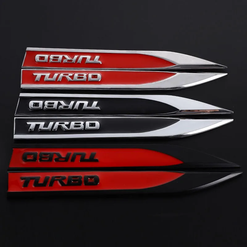 

1Pair Metal Car Stickers Emblem Trunk Badge Auto Waist Line Decals for Turbo Logo BMW Audi Volkswagen Ford Nissan Toyota Honda