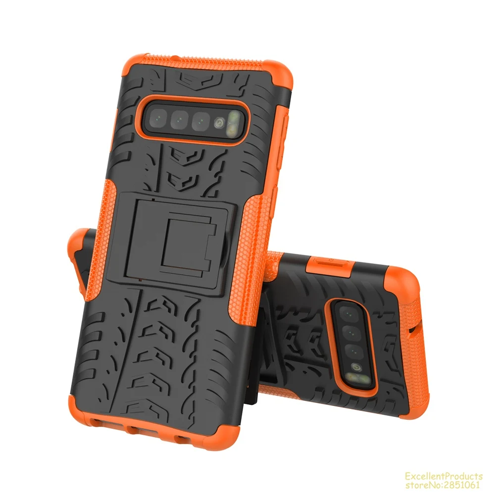 

For Samsung Galaxy S10 Cover Soft Rubber & Hybrid Platic Case For Galaxy S10 Mobile Phone cases with Holder kryti fundas Capa co
