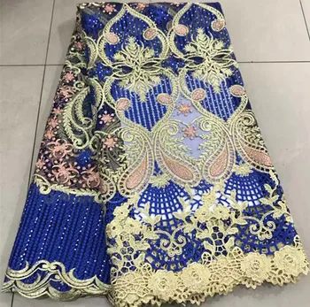 

5yards embroidered african cord lace fabrics french lace fabric with stone african lace fabric nigerian lace fabrics ZQ-A106