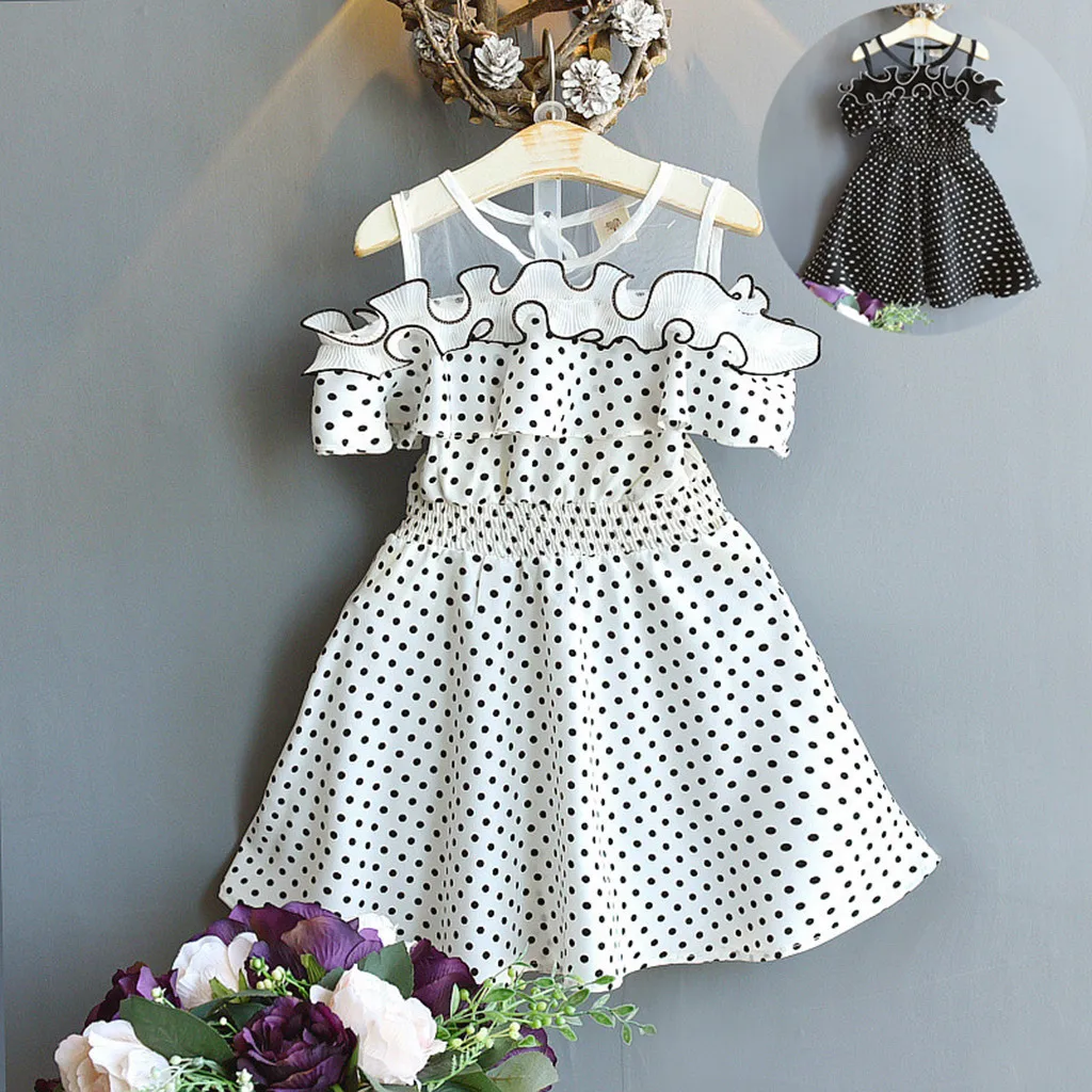 

Toddler Kids Baby Girls Summer Dress Dot Printing Party Pageant Princess Dresses Girl Dress
