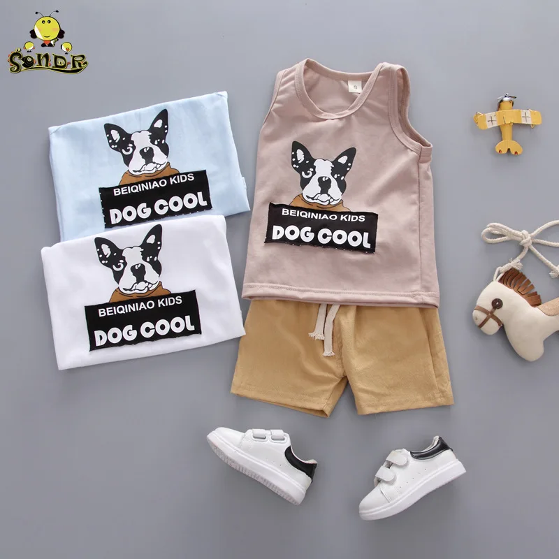 Boutique Kids Summer Clothes Vest Top+shorts Fashion Toddler Boy Cotton Print Infant Clothing Set Baby Girl Outfit 1 2 4years