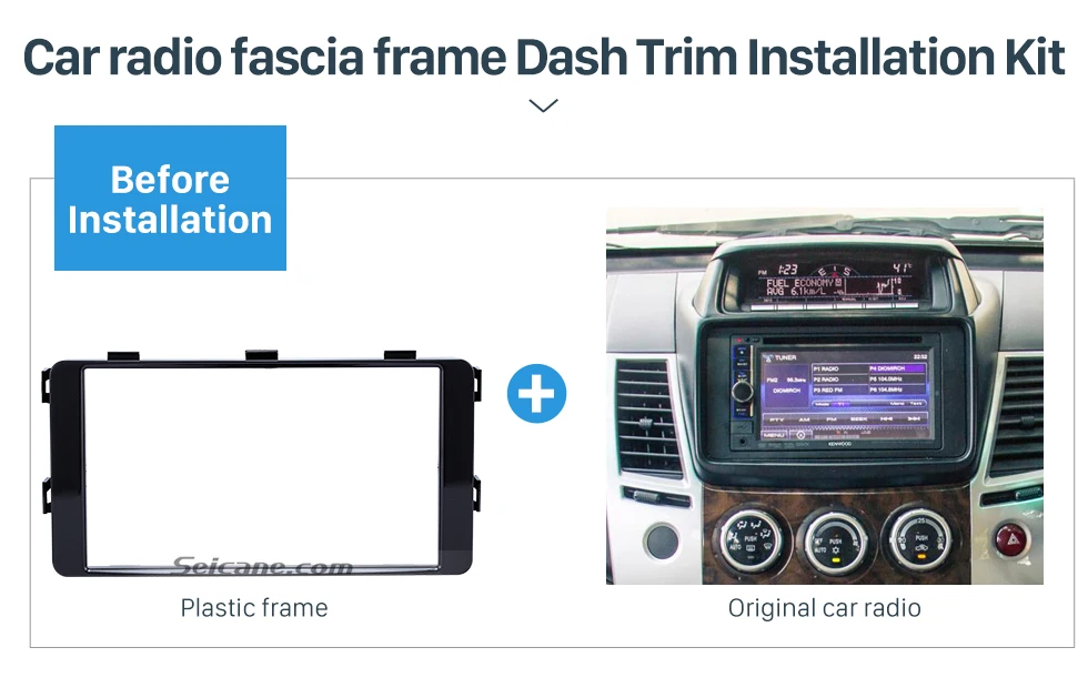 Seicane Fantastic Double Din 2015 Mitsubishi Pajero Sport Triton Car Radio Fascia Trim Dash CD Installation Kit Frame Panel