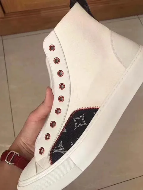 

2018 new luxury fashion brand women's shoes leather canvas denim stitching printing women's shoes L