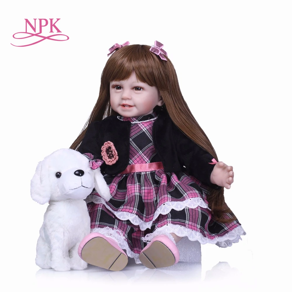 Силиконовая кукла реборн NPK 55 см улыбка детская игрушка подарок для девочек