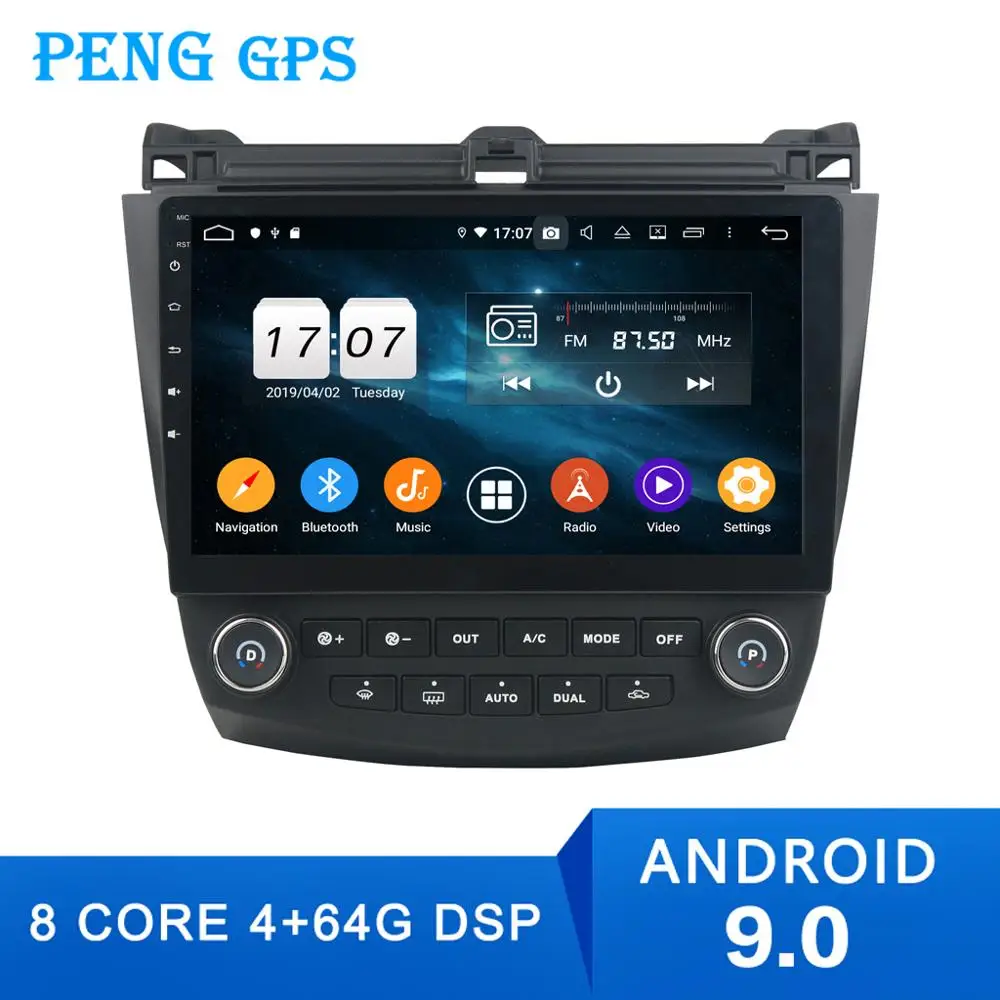 Головное устройство для автомагнитолы 2 Din Android 9 0 Honda Accord 7 2003 2004 2005 2006 2007 стерео gps