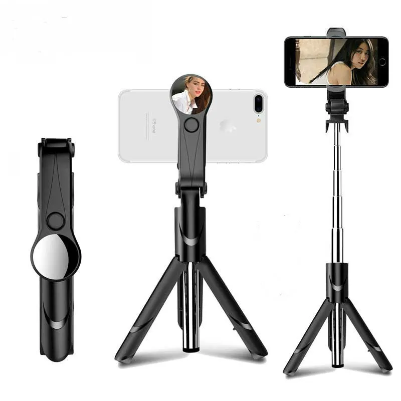 

GEOFOX Universal Wireless Bluetooth Selfie Stick Mini Tripod Extendable Monopod With Mirror For iPhone For Android For Samsung