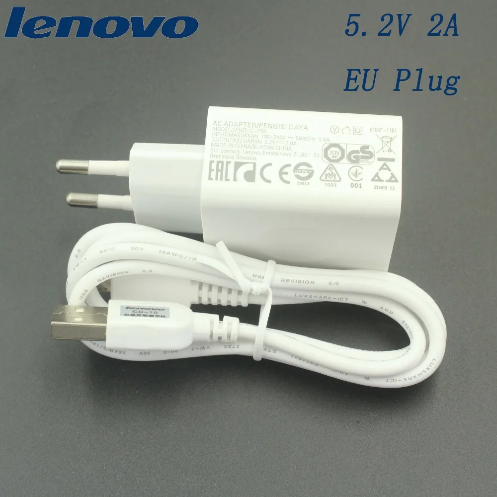 Original EU USB Charger Adapter 100CM Micro USB Data Cable For Lenovo