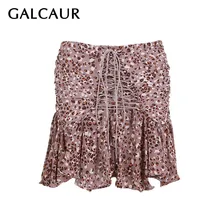 GALCAUR леопардовая винтажная юбка для женщин Бандаж с высокой талией Тонкий Русалка Мини Юбки Женская мода летняя одежда Новинка