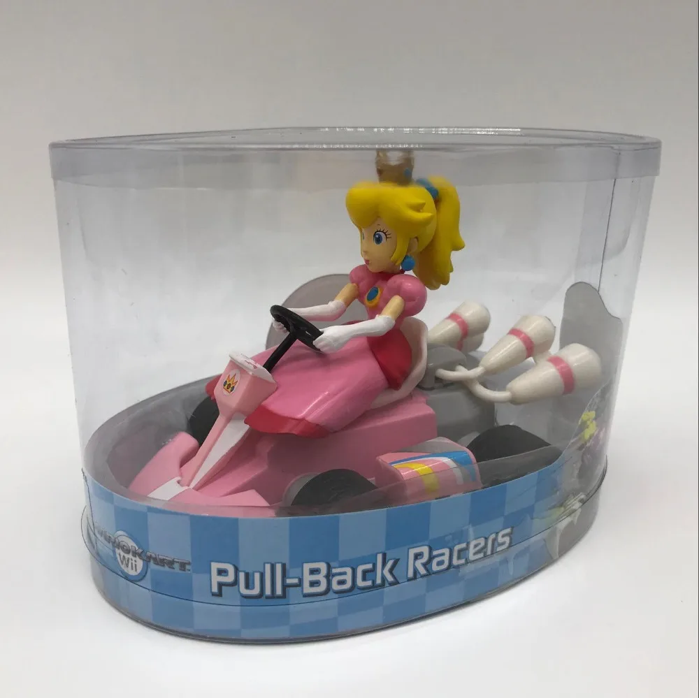 Super Mario Kart Принцесса Персик с оттяжкой назад гоночная игрушка фигурка Пластик