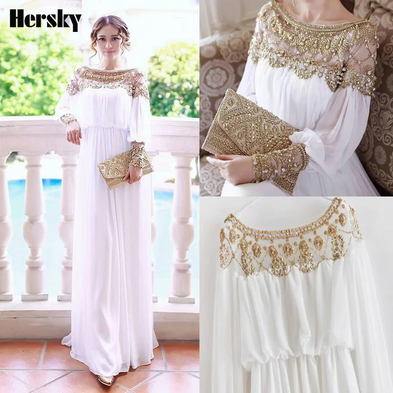 Newest Fashion Summer Baroque Designer Runway Dress Women's Long Sleeve Metal Beaded Rivet Pleated Dress elastic waist