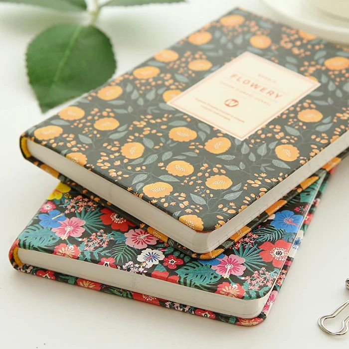 New Arrival Cute Pu Leather Floral Flower Schedule Book Diary Weekly Planner Notebook School Office Supplies Kawaii Stationery