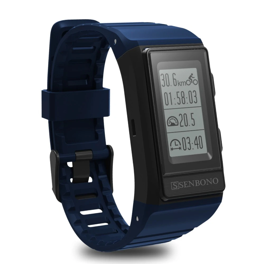 SENBONO смарт-браслет IP68 Водонепроницаемый gps спортивные часы фитнес-браслет трекер активности высота пульсометр браслет - Цвет: Blue