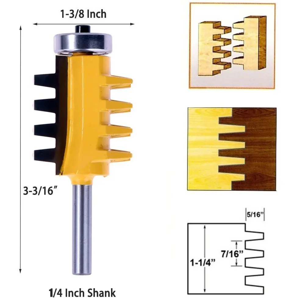 1/4" Shank Reversible Finger Glue Joint Router Bitin Tool Parts from