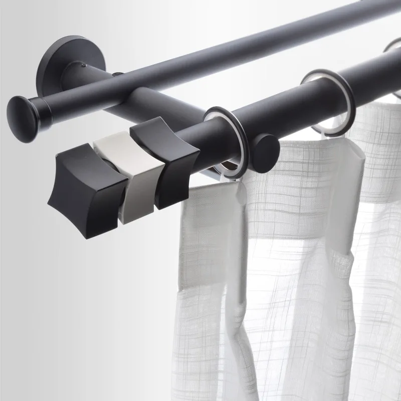 New Design Fashion Solid Carbon Steel Curtain Rod With Decorative