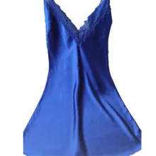 Azul Casa de Estilo Correa de Espagueti del Desgaste del Verano de Las Mujeres Mini Ropa de Dormir Camisón De Encaje Sexy Tentación Íntimos Envío Gratis