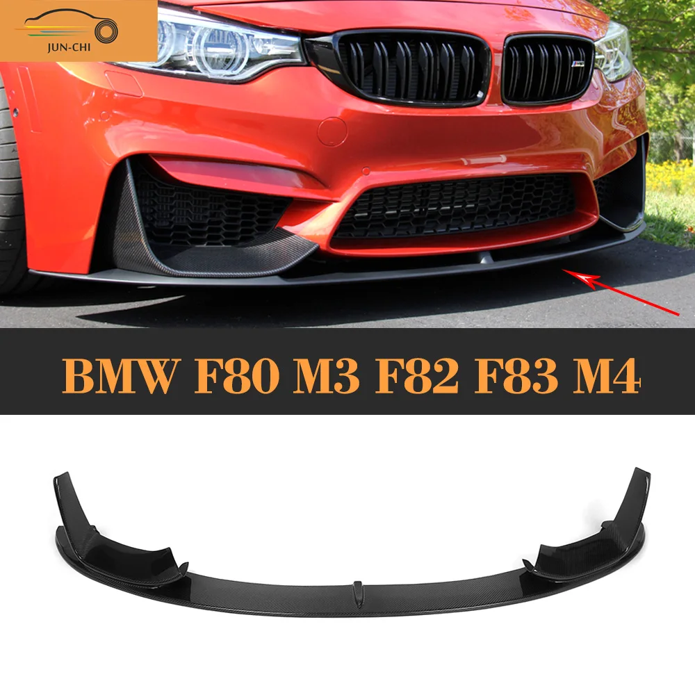 

Carbon Fiber Front Diffuser Lip spoiler with Splitters Apron for BMW F80 M3 F82 F83 M4 2014 -2017 Two Style Body kit