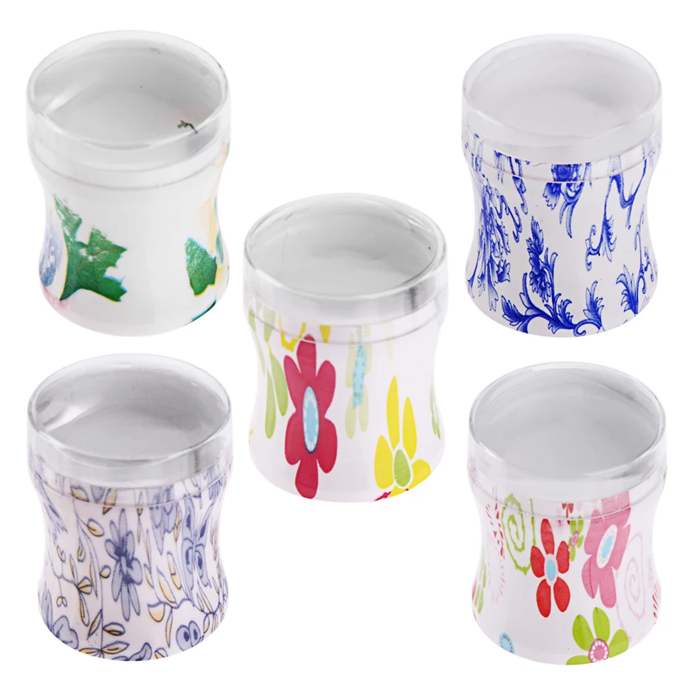 

3.8 CM Big Head Jelly Silicone Stamper Transparent Stamp Scraper Transfer Stamping Plate Cap Templates Tools Nail Art Manicure
