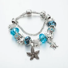 Annapaer novo estilo oceano golfinhos charme pulseiras para as mulheres moda roxo contas de vidro pulseiras & pulseiras diy jóias b16023