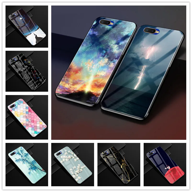 

For OPPO RX17 Neo Case Tempered Glass Back Hard Cover For OPPO RX17 Neo CPH189 phone Case R15x K1 RX 17 Neo RX17Neo AX7 Pro