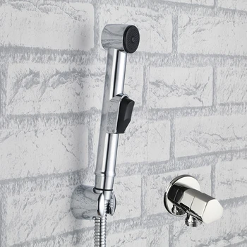 

Toilet Bathroom Hand Held Bidet Spray Diaper Shower Sprayer Set Portable Shattaf Jet Douche kit &Angle Vlave & Hose & Holder-02