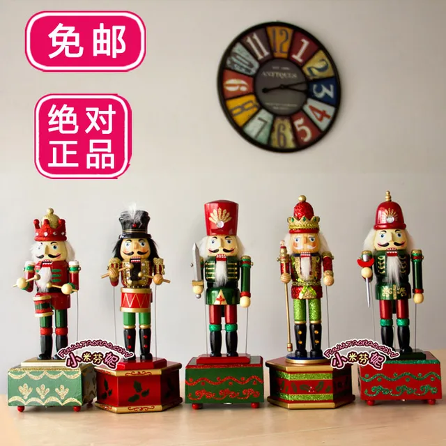 Nutcrackers music box wooden nutcracker musical box decoration wood