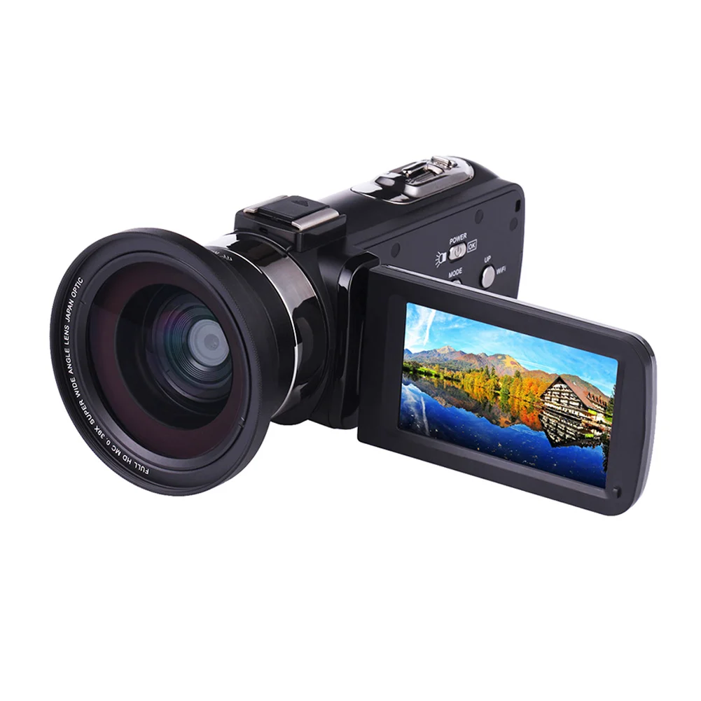 Профессиональная цифровая видеокамера 4K WiFi Ultra HD 1080P DV с объективом + микрофоном JR