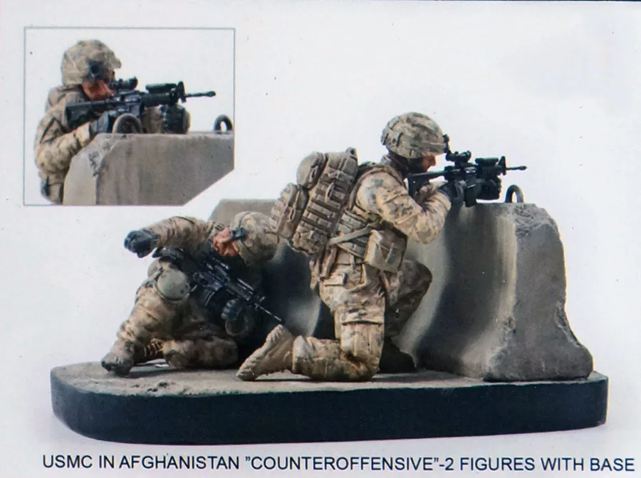 

Assembly Unpainted Scale 1/35 USMC in Afghanistan Counteroffensive with base figure Historical WWII Resin Model Miniature Kit