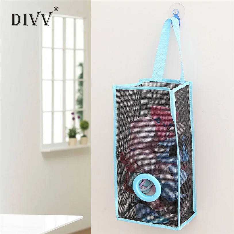 

Hanging Organizer Breathable Mesh Kitchen Garbage Bag Storage Packing Pouch u70717