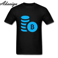 Мужские Костюмы футболки Bitcoin логотип слово искусство графическая футболка молодежь круглый вырез горловины короткий рукав высокое