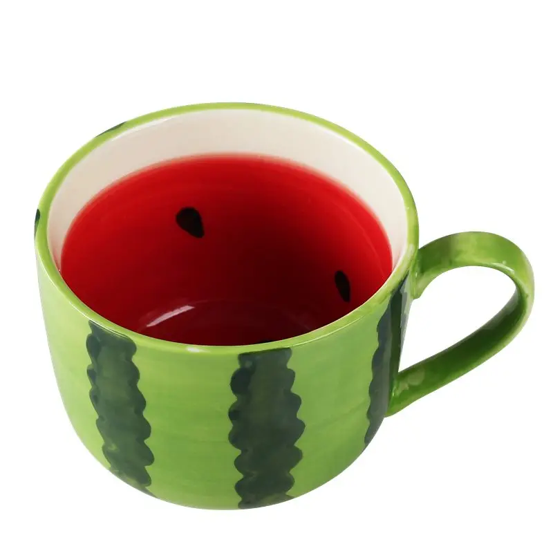 Cup Creative Cute Fruit Cup with Spoon Child Mug Ceramic Lovers Coffee