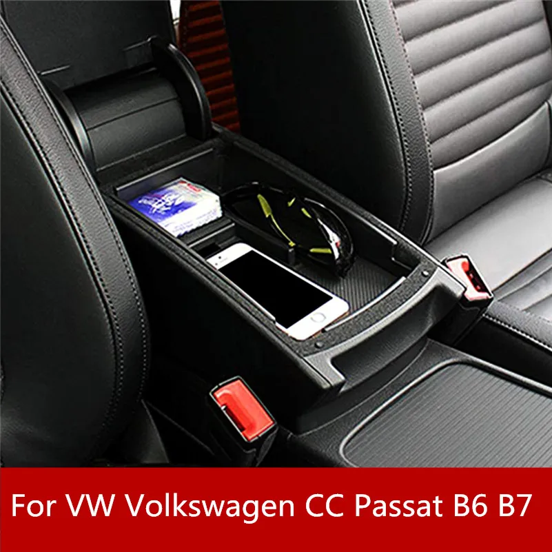 

Auto Car Armrest Box Storage Center Console Organizer Container Holder Box For VW Volkswagen CC Passat B6 B7 Accessories