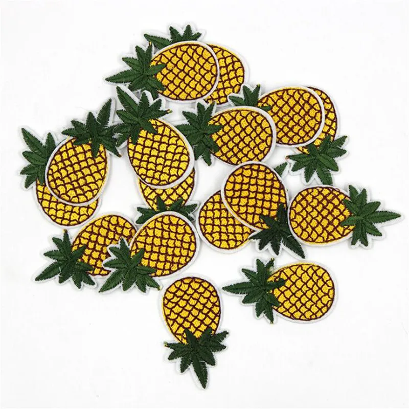 

IDFIAF 10Pcs Fruit Pineapple Embroidered Patch Iron on Sew Applique