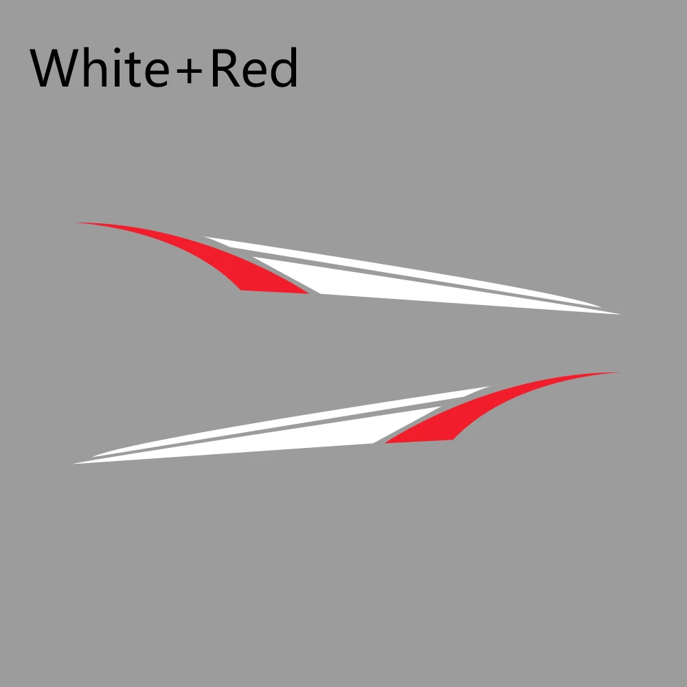 2 шт. наклейка на юбку автомобиля s Авто DIY виниловая пленка длинные полосы наклейки гоночный спортивный автомобиль украшение стикер Тюнинг автомобиля аксессуары - Название цвета: White Red